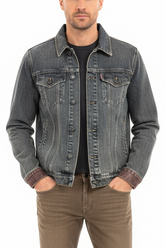 Vintage Denim Jacket with contrast color details- Ithaca
