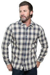 Button Down Woven Shirt in Black/White Plaid