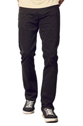Slim Sateen Twill Pants in Black