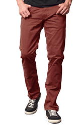 SLIM SATEEN TWILL PANTS IN CRIMSON