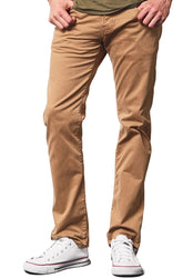 SLIM SATEEN TWILL PANTS IN KHAKI