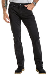 Slim Sateen Twill Pants in Black