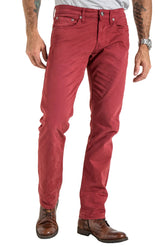 Slim Sateen Twill Pants in Crimson