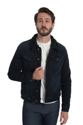 Denim Jacket with Black Sherpa Lining