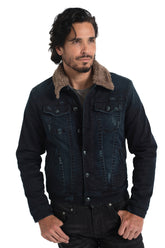 Denim Jacket with Brown Sherpa Lining