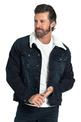 Denim Jacket with Cream Sherpa Lining