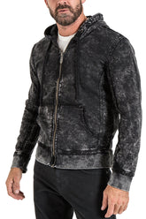 Knitted Vintage Hoodie in Charcoal