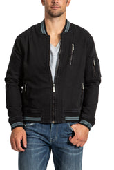 BOMBER JACKET IN JET BLACK