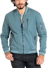 BOMBER JACKET IN STORM GREEN