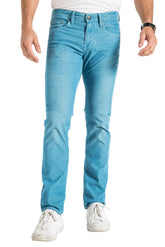 Barfly Slim Corduroy Pants in Light Turquoise