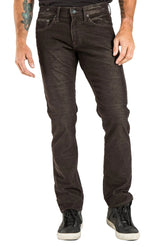 Barfly Slim Corduroy Pants in Dim Brown