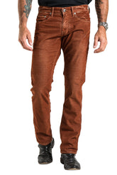 Barfly Slim Corduroy Pants in Rust
