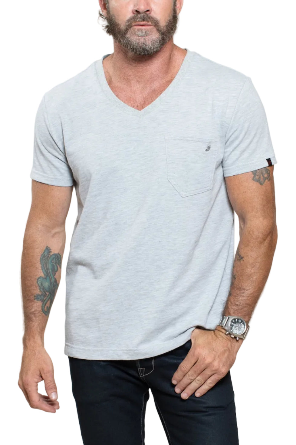 KNITTED SHORT SLEEVES T-SHIRT IN HEATHER