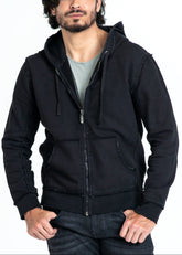 VINTAGE HOODIE IN JET BLACK