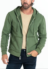 VINTAGE HOODIE IN OLIVE GREEN