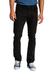Slim Twill Pants in Jet Black