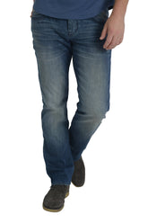 TEXAS STRAIGHT DENIM PANTS IN WASTED BLUES