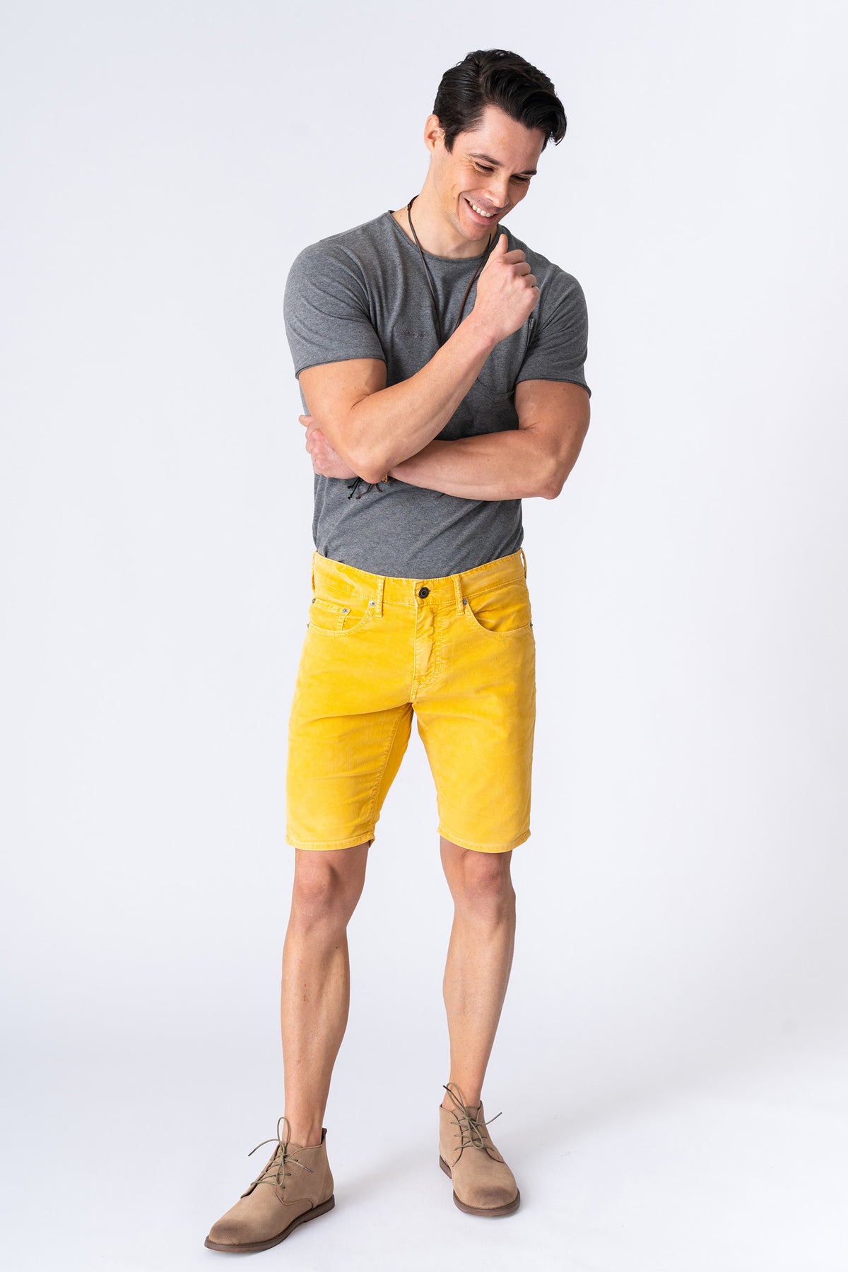 ROLL UP CORD SHORTS - GOLDEN GLOW