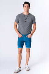 ROLL UP CORD SHORTS - INK BLUE