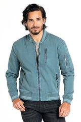 BOMBER JACKET IN STORM GREEN