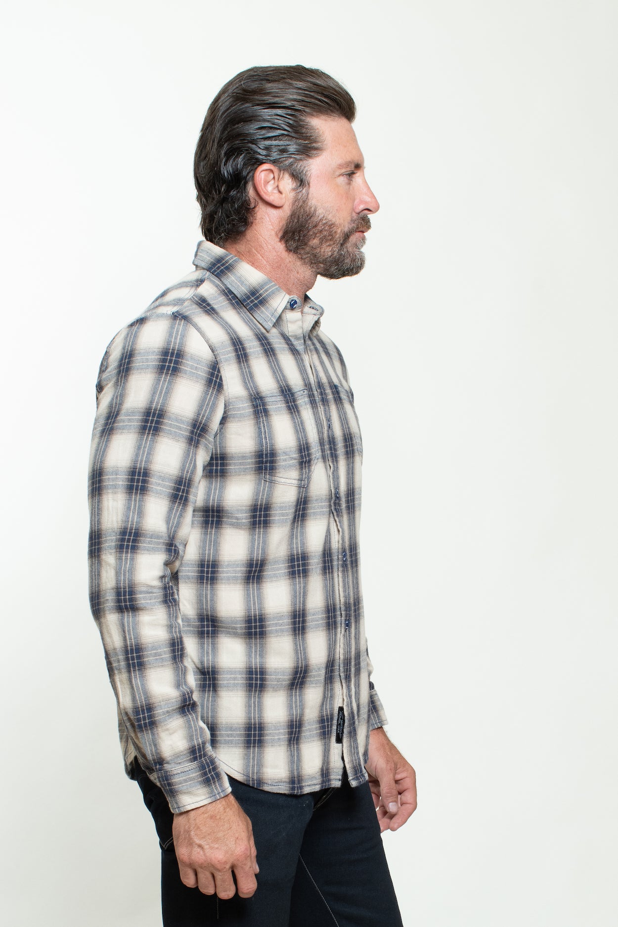 WOVEN PLAID SHIRT IN RINSE