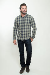WOVEN PLAID SHIRT IN GREY TINT
