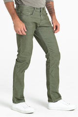 BARFLY SLIM CORD PANTS IN MOSS