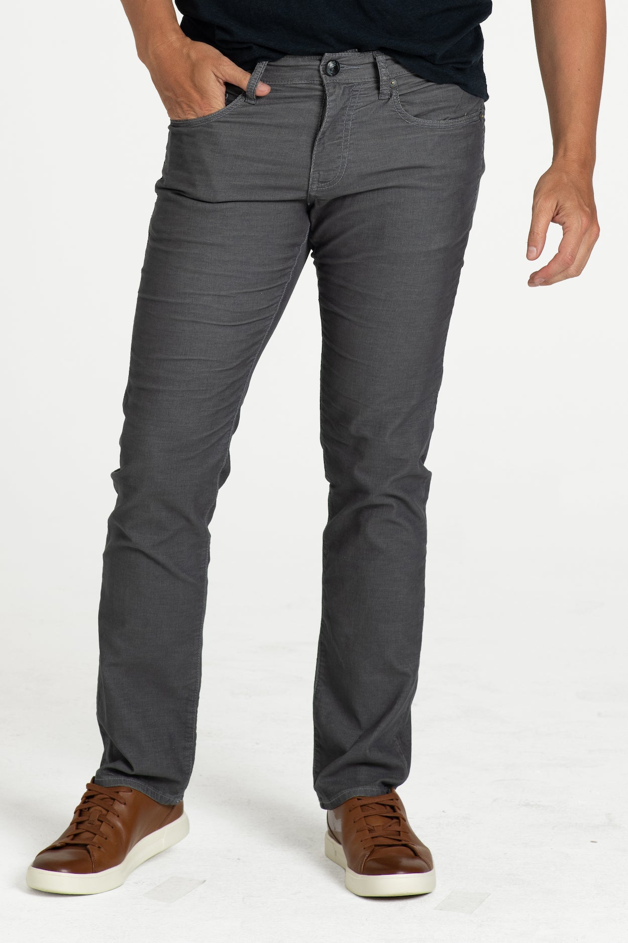 BARFLY SLIM CORD PANTS IN STORM